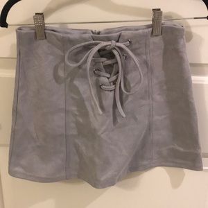 Grey suede skirt